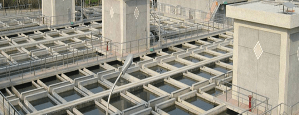 Water filtration tanks at Saidabad Plant